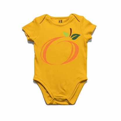 Kid's Alphabet O Orange Design Multicolor T-shirt/Romper