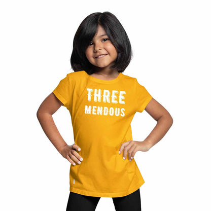 Three Mendous Birthday Theme Kids T-shirt