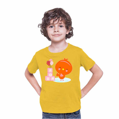 Duck designed 4rd Birthday Theme Kids T-shirt