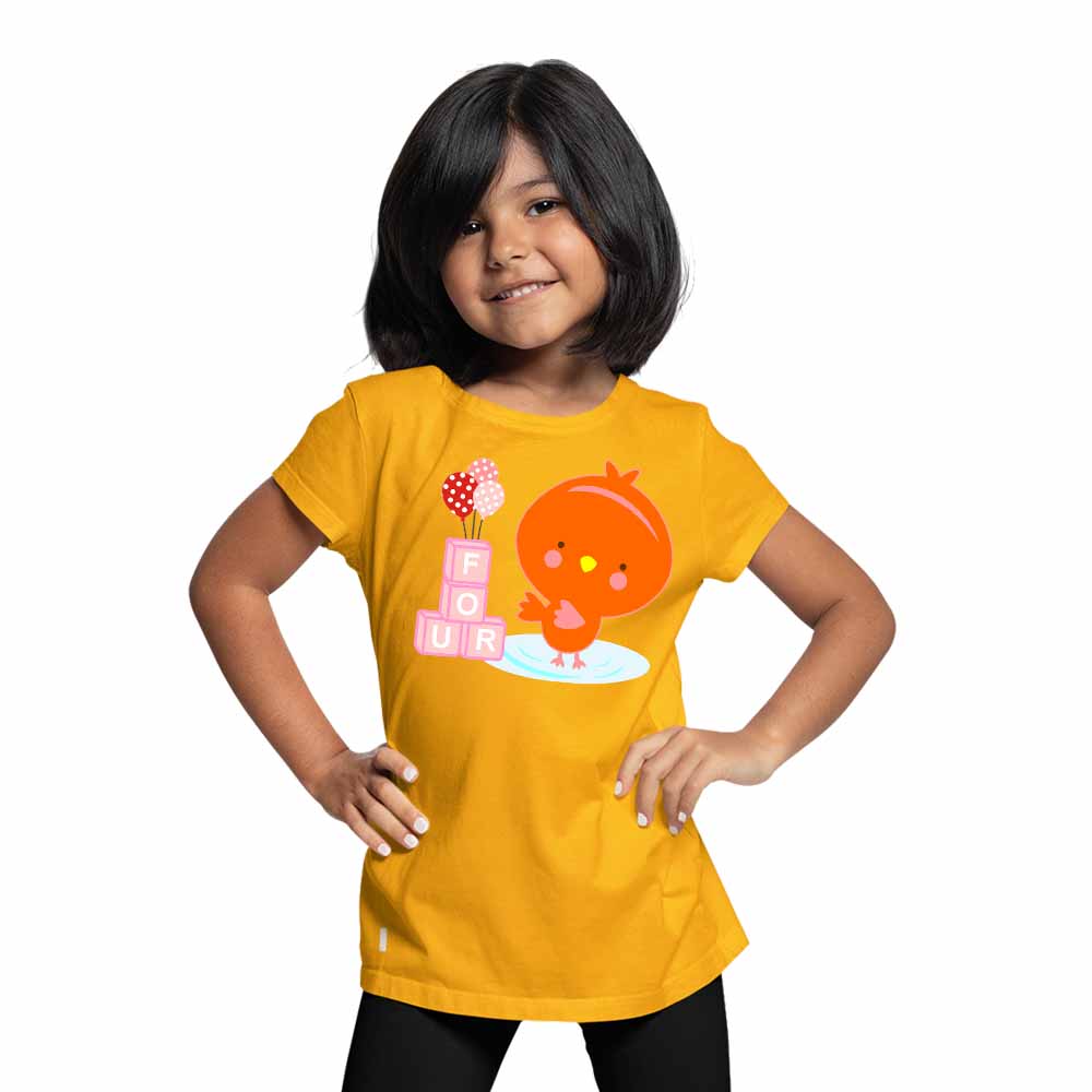 Duck designed 4rd Birthday Theme Kids T-shirt