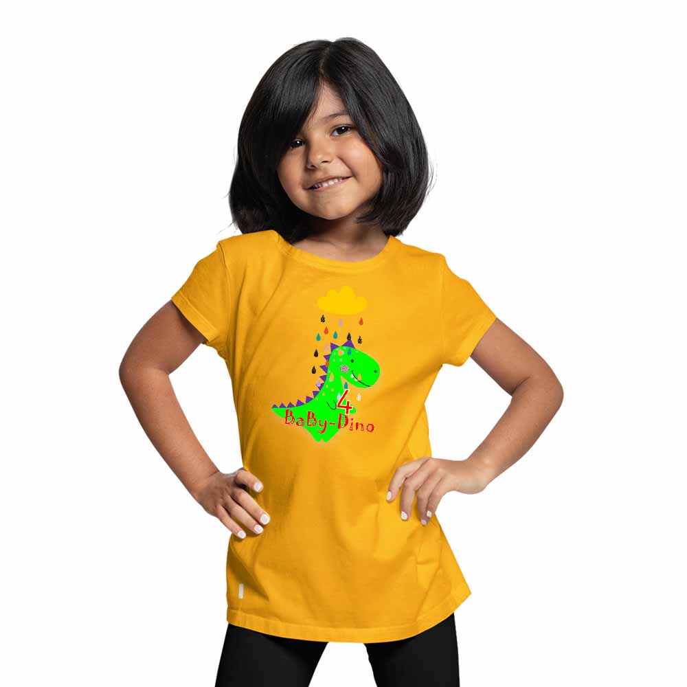 Baby Dino designed 4rd Birthday Theme Kids T-shirt