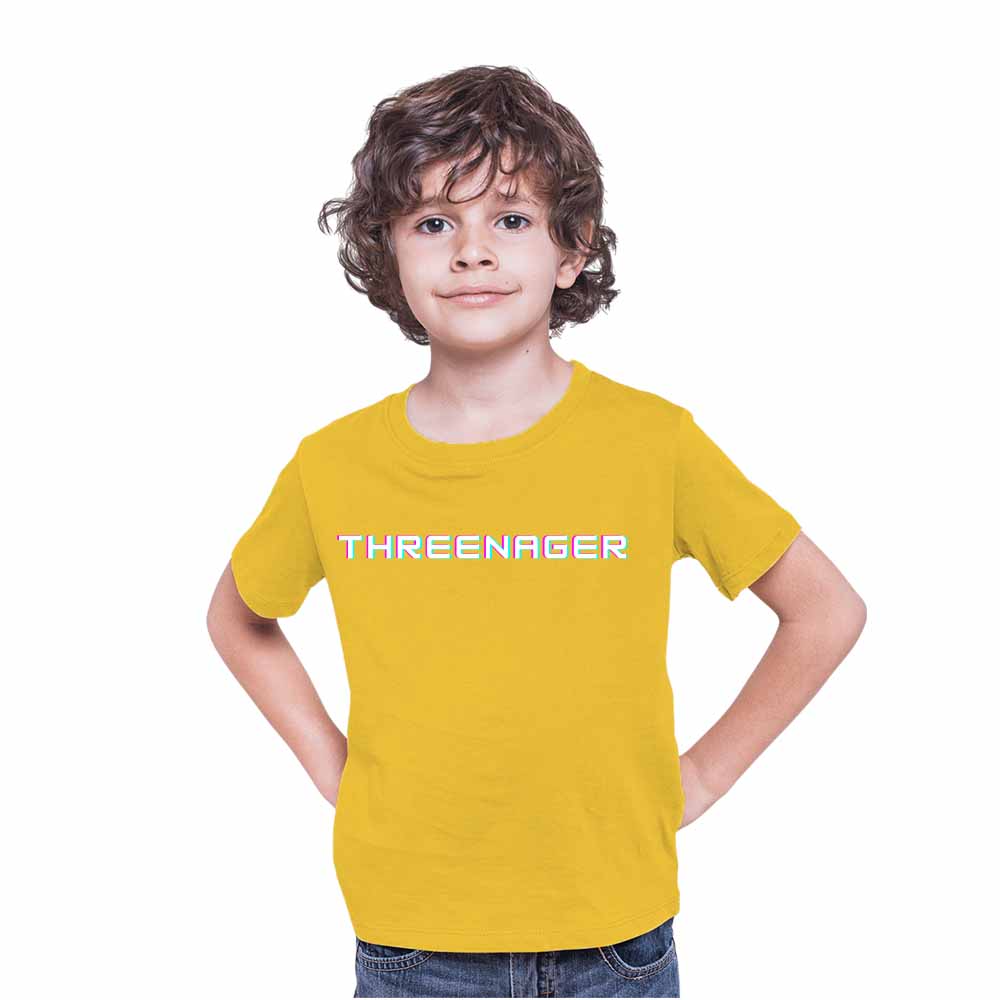 Threenager Birthday Theme Kids T-shirt