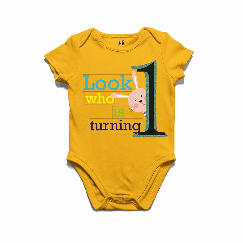 Look Who is Turning 1 Printed Design T-shirt/Romper