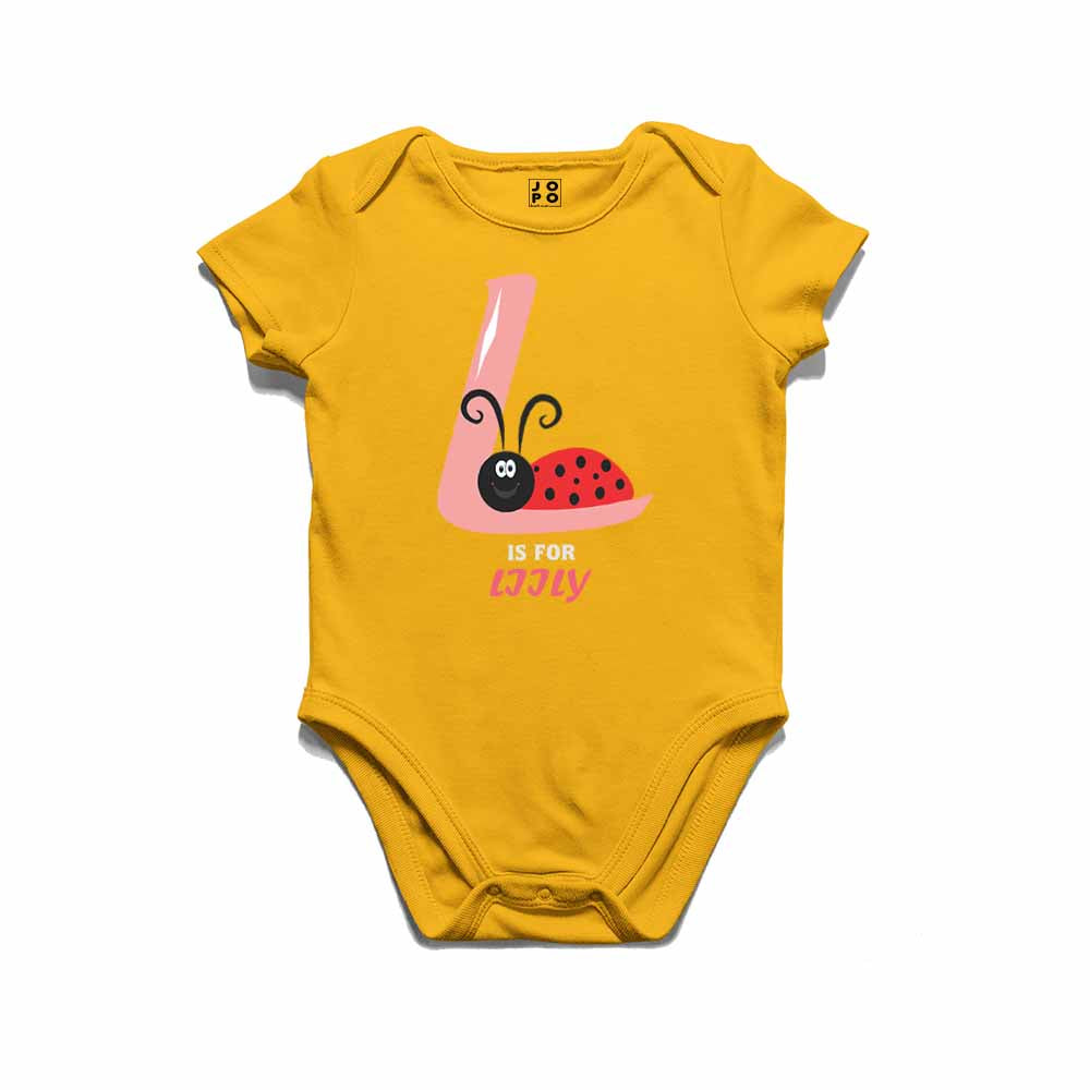 Kid's Alphabet 'L for Liily' name Multicolor T-shirt/Romper