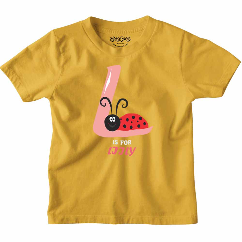 Kid's Alphabet 'L for Liily' name Multicolor T-shirt/Romper