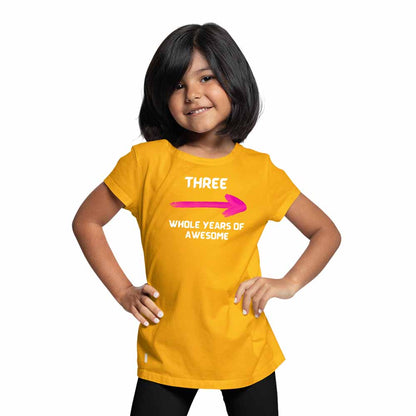 Three Years Birthday Theme Kids T-shirt