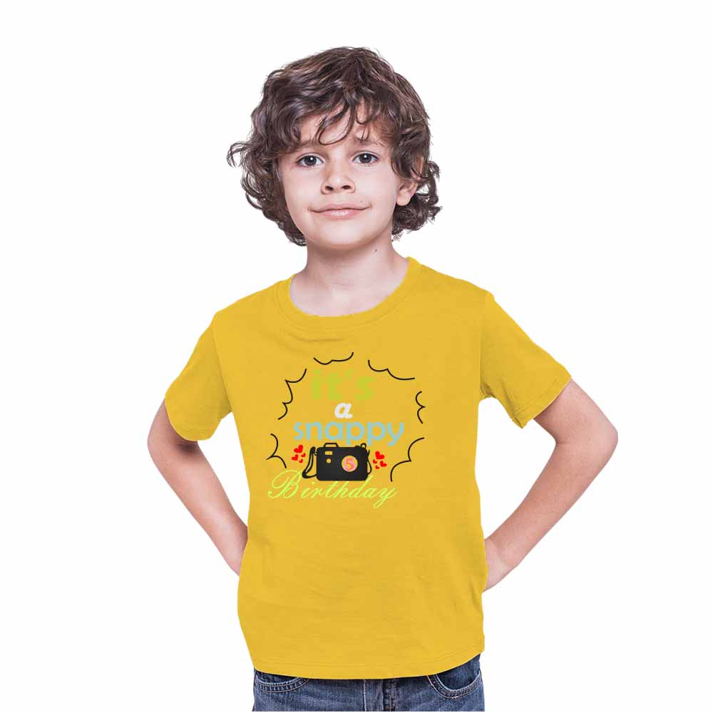 Snappy Camera Designed 5th Birthday Theme Kids T-shirt