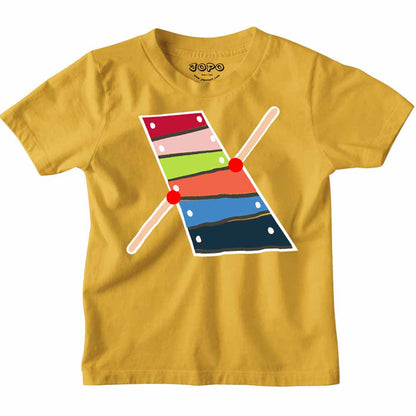 Kid's Alphabet X Xylophone Design Multicolor T-shirt/Romper