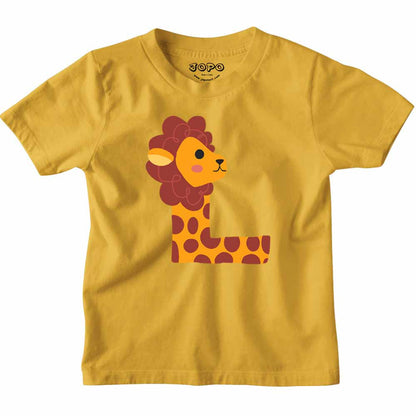 Kid's Alphabet L lion design Multicolor T-shirt/Romper