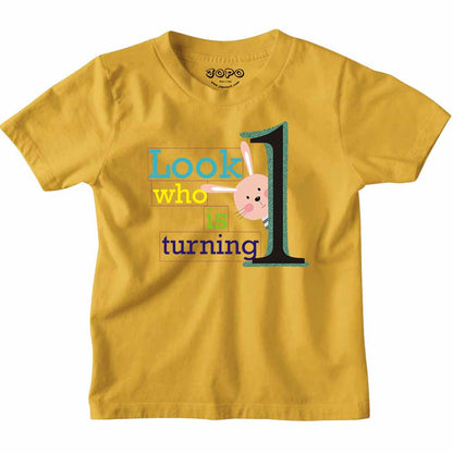 Look Who is Turning 1 Printed Design T-shirt/Romper