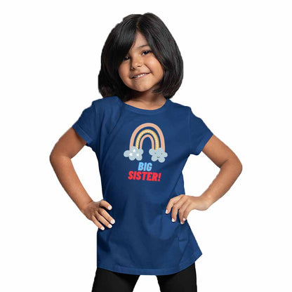 Rainbow Big Sister Printed Design T-Shirt