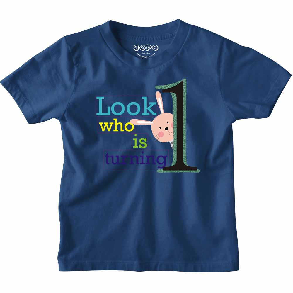 Look Who is Turning 1 Printed Design T-shirt/Romper