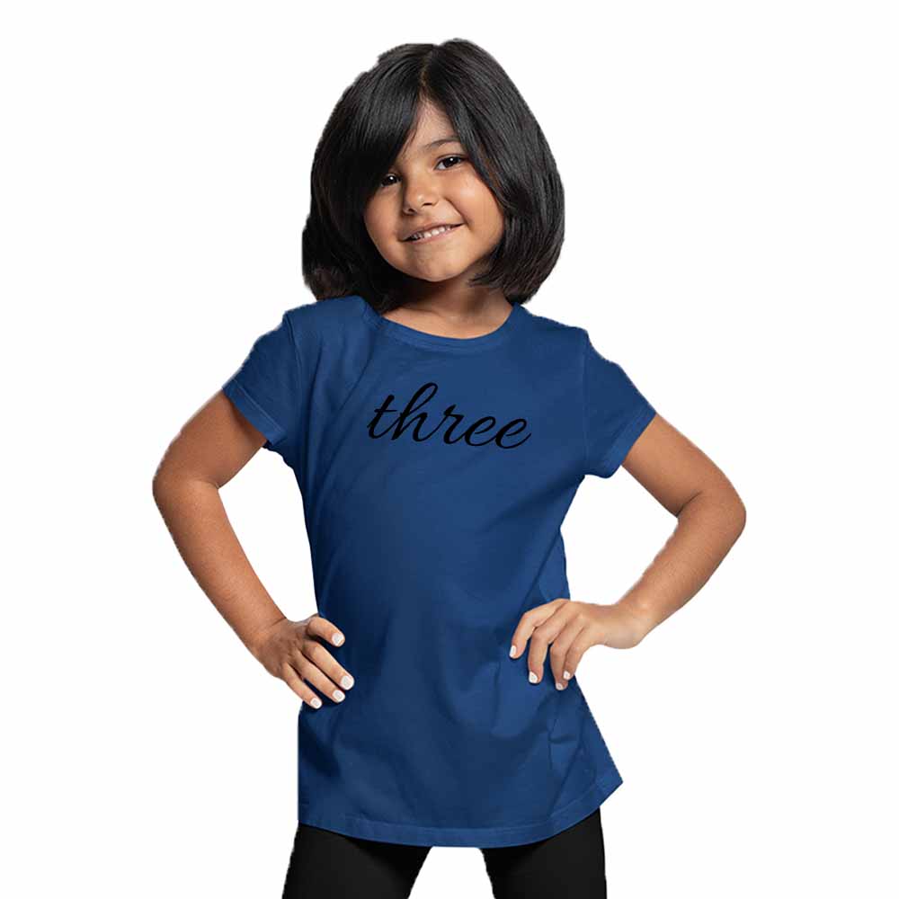 Three Birthday Theme Kids T-shirt