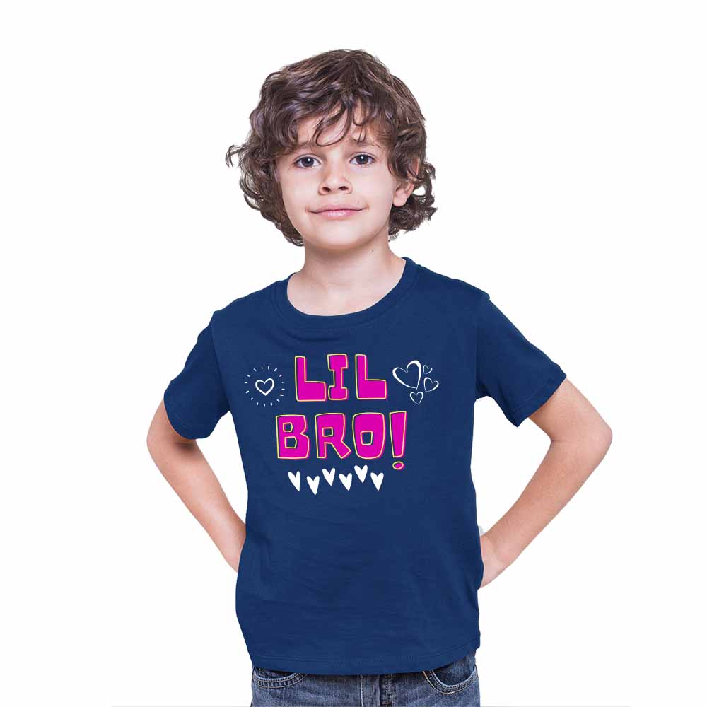 Lil Bro Heart Design Multicolor T-shirt/Romper