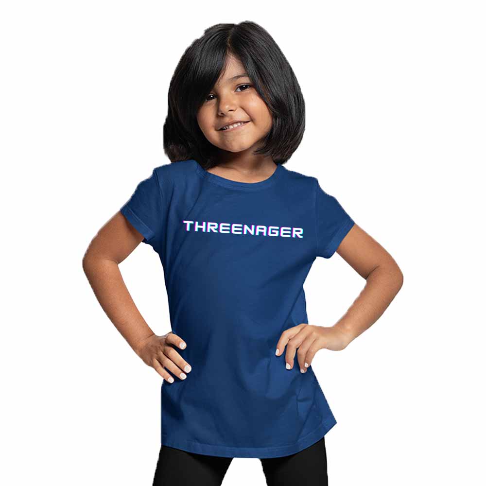 Threenager Birthday Theme Kids T-shirt