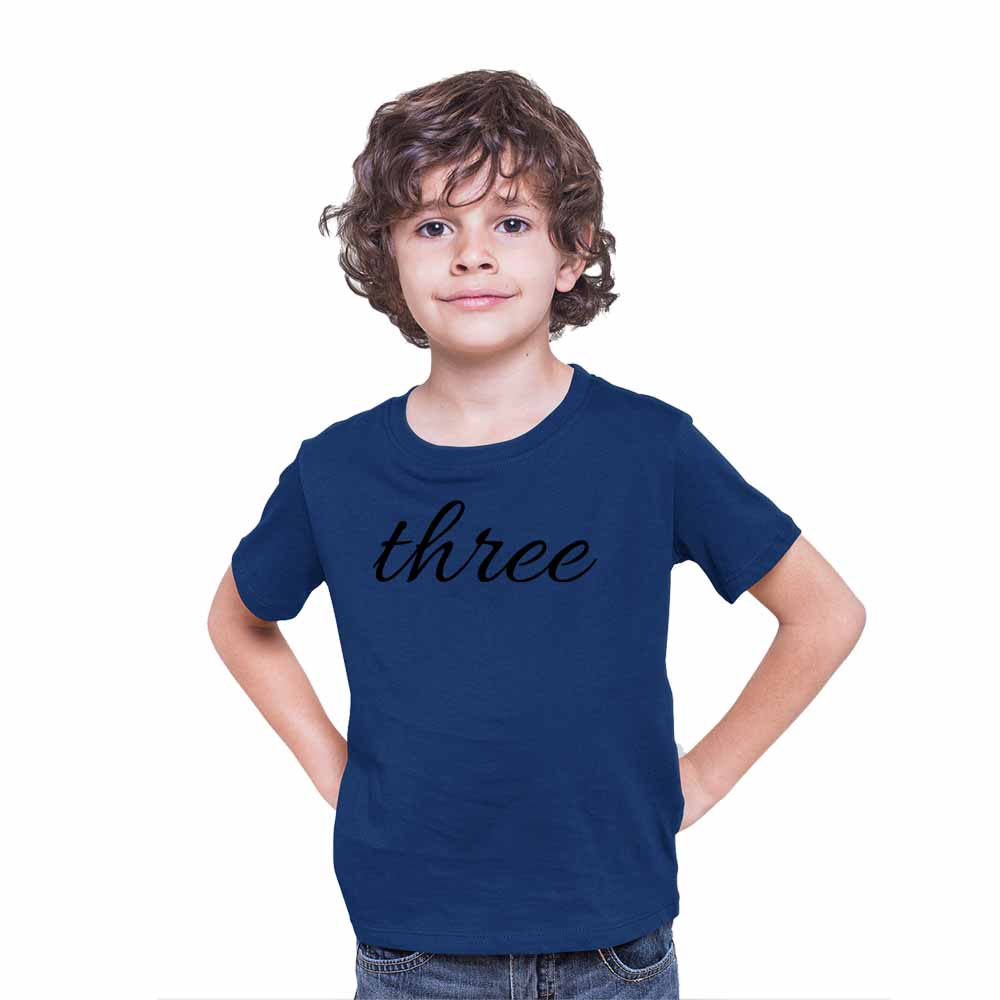 Three Birthday Theme Kids T-shirt