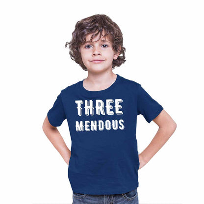 Three Mendous Birthday Theme Kids T-shirt