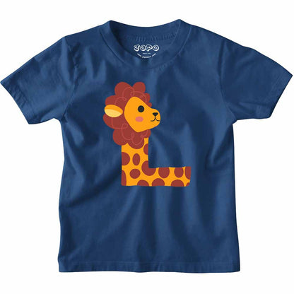 Kid's Alphabet L lion design Multicolor T-shirt/Romper