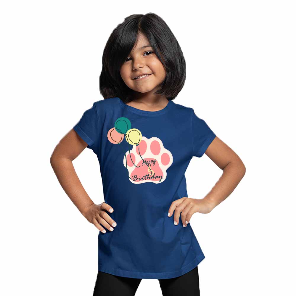 Balloon Design 5th Birthday Theme Kids T-shirt