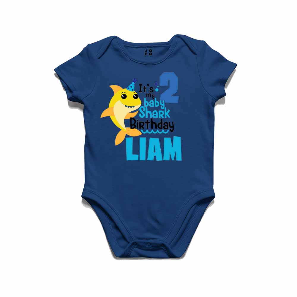 Shark Designed 2nd Birthday kids T-shirt/Romper