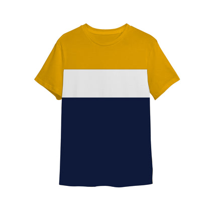 Cut Sew Color Block Casual T-shirt