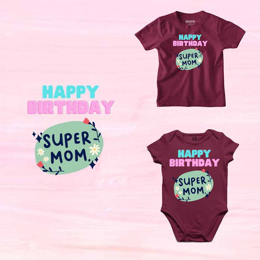 Happy Birthday Super Mom T-shirt/Romper