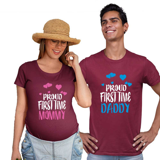 TenStickers - T-shirts Pregnancy Matching Matching Shirts for Couples