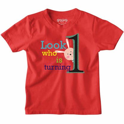 Look Who is Turning 1 Printed Design T-shirt/Romper