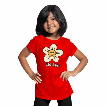 Big Sis with Flower Design T-Shirt
