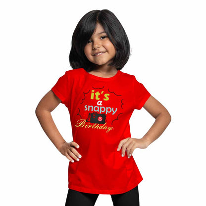 Snappy Camera Designed 5th Birthday Theme Kids T-shirt