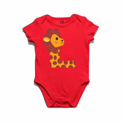 Kid's Alphabet L lion design Multicolor T-shirt/Romper