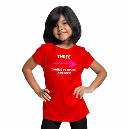 Three Years Birthday Theme Kids T-shirt