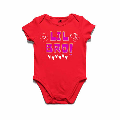 Lil Bro Heart Design Multicolor T-shirt/Romper