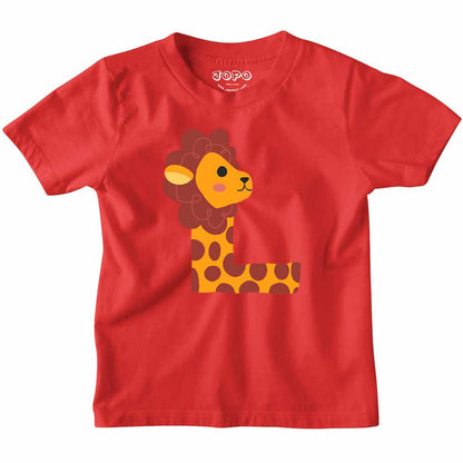 Kid's Alphabet L lion design Multicolor T-shirt/Romper