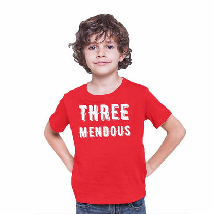 Three Mendous Birthday Theme Kids T-shirt