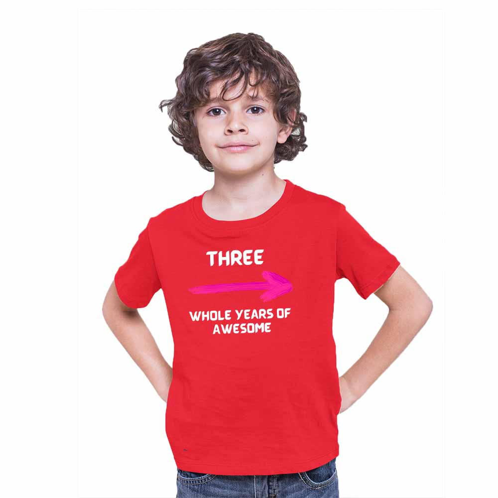 Three Years Birthday Theme Kids T-shirt