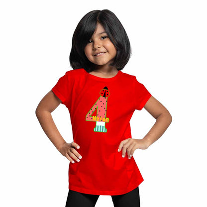 Watermelon designed 4rd Birthday Theme Kids T-shirt