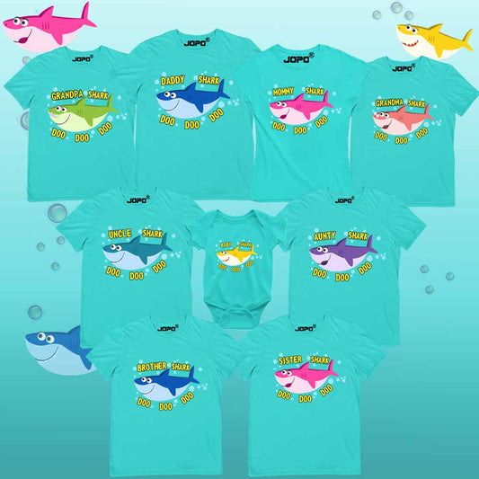 Shark tshirts for Baby shark birthday party themes matching family tshirts Little Shark Fan