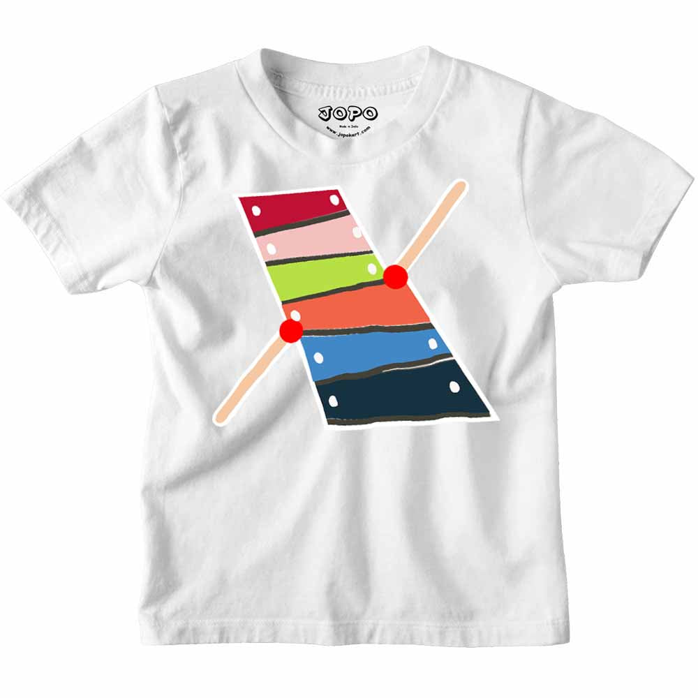 Kid's Alphabet X Xylophone Design Multicolor T-shirt/Romper