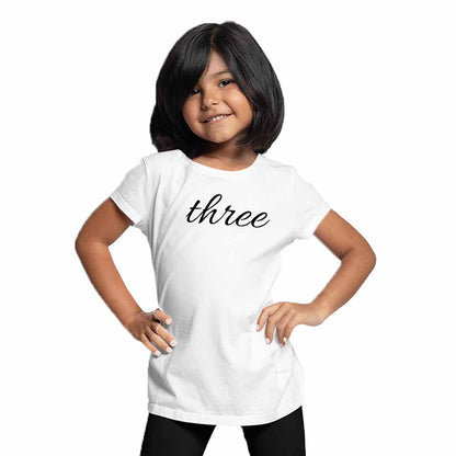 Three Birthday Theme Kids T-shirt