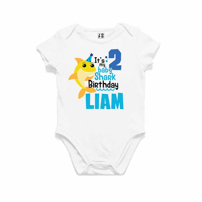 Shark Designed 2nd Birthday kids T-shirt/Romper