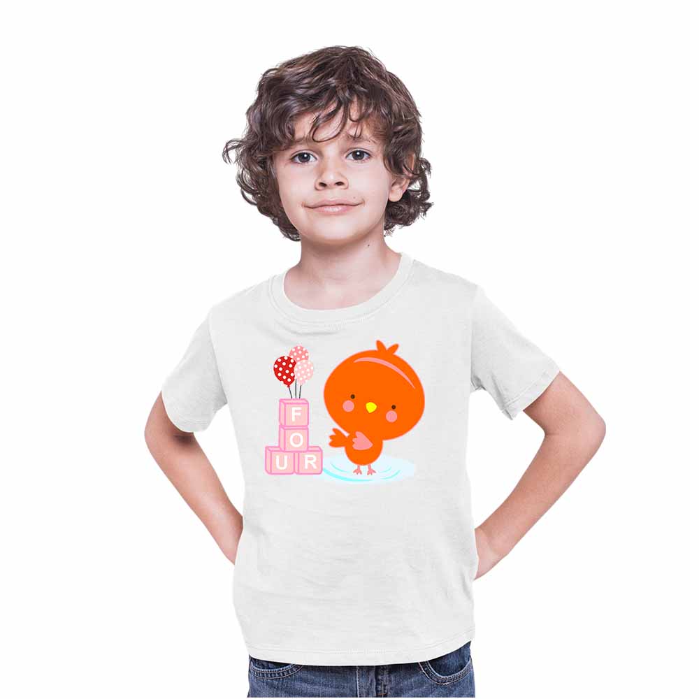 Duck designed 4rd Birthday Theme Kids T-shirt