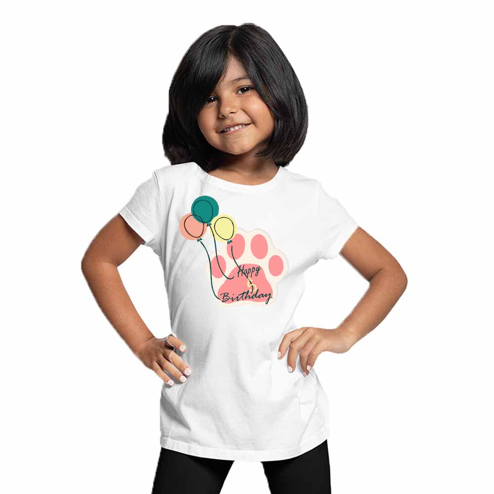 Balloon Design 5th Birthday Theme Kids T-shirt