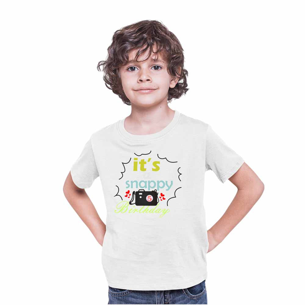 Snappy Camera Designed 5th Birthday Theme Kids T-shirt