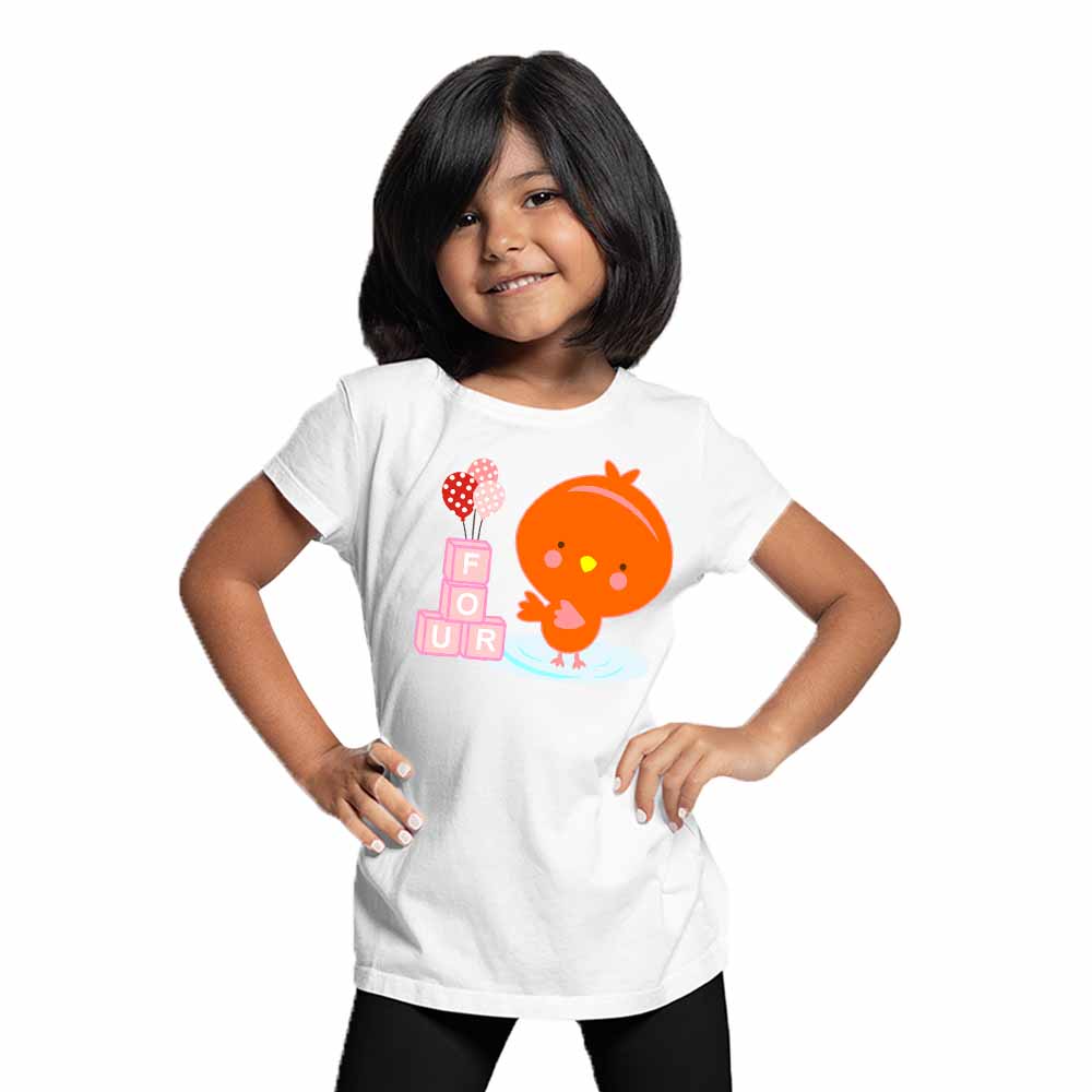 Duck designed 4rd Birthday Theme Kids T-shirt