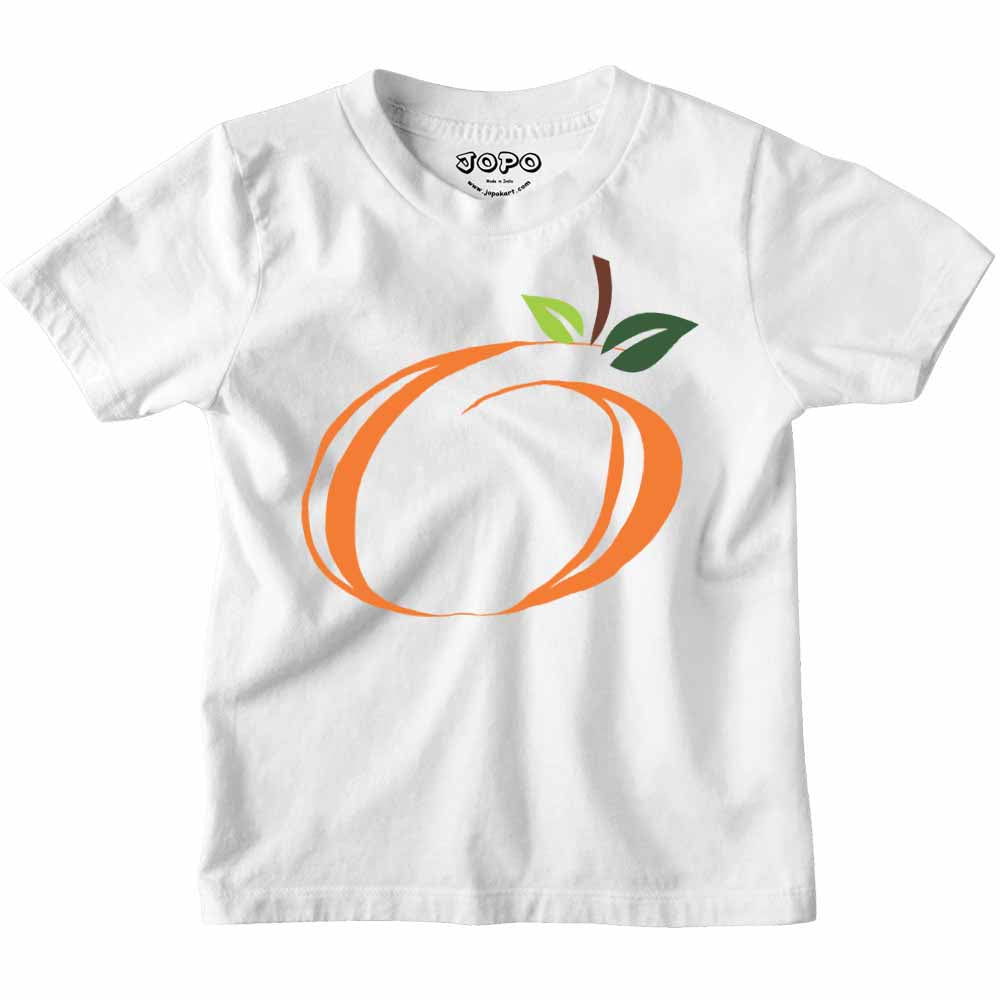 Kid's Alphabet O Orange Design Multicolor T-shirt/Romper