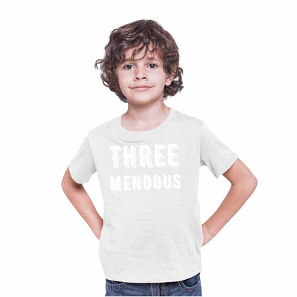 Three Mendous Birthday Theme Kids T-shirt