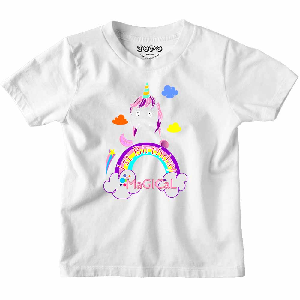 1st Birthday Unicorn Design kids T-shirt/Romper