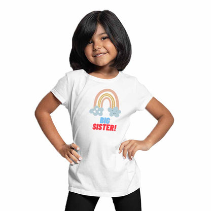 Rainbow Big Sister Printed Design T-Shirt