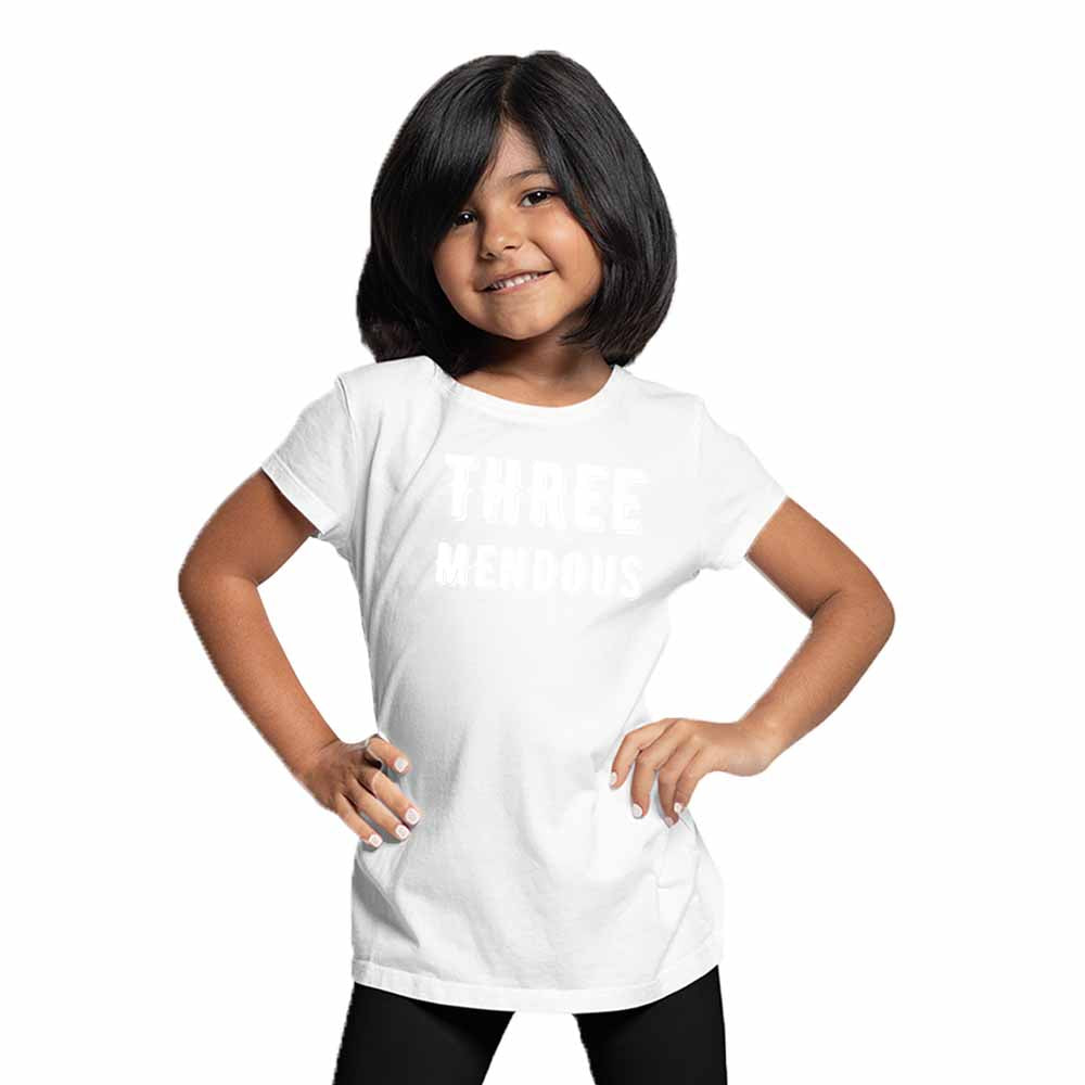 Three Mendous Birthday Theme Kids T-shirt